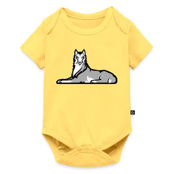 Chechen Lone Wolf - Baby Premium short-sleeve bodysuit - sky yellow - Front