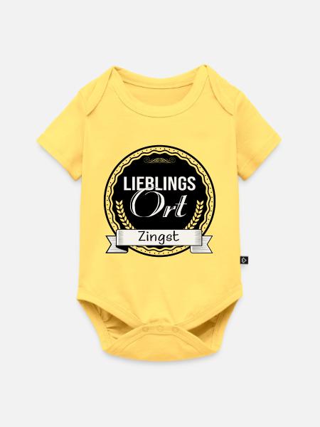 Lieblingsort Zingst - Baby Premium Kurzarmbody - Pastellgelb