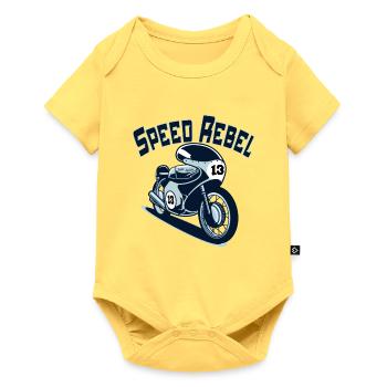Speed Rebel - Baby Premium Kurzarmbody - Pastellgelb - Vorne