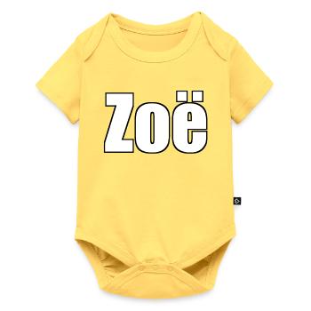 Zoé - (Nom humain) - Body à manches courtes Premium Bébé - jaune pastel - Devant