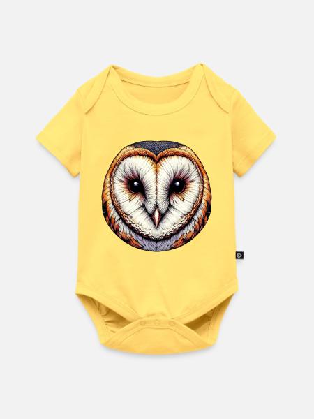Schleiereule - Baby Premium Kurzarmbody - Pastellgelb