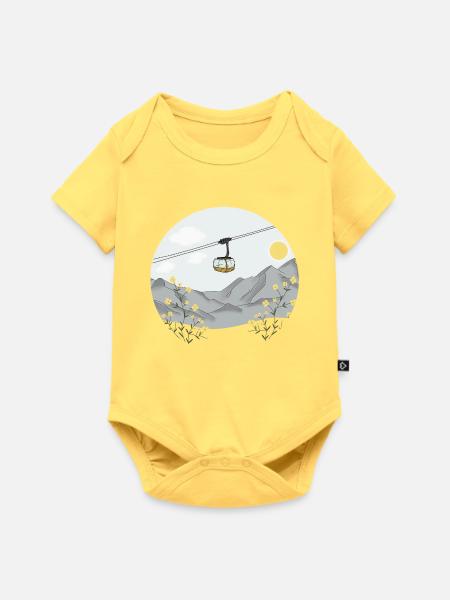 Gondelfahrt auf den Berg - Seilbahn - Baby Premium Kurzarmbody - Pastellgelb