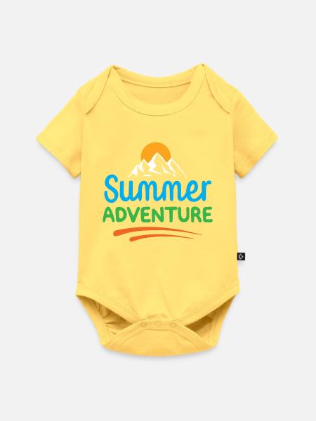Sommer-Abenteuer - Baby Premium Kurzarmbody - Pastellgelb