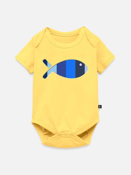 FISCH - Baby Premium Kurzarmbody - Pastellgelb