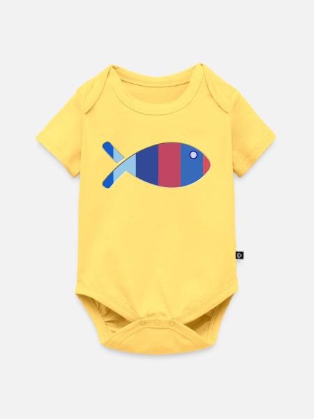 FISCH - Baby Premium Kurzarmbody - Pastellgelb