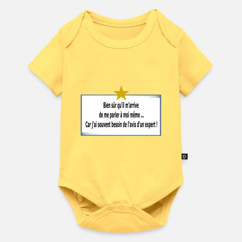 Je me parle à moi même - Body à manches courtes Premium Bébé - jaune pastel