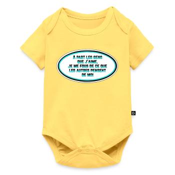 I don't care what people think of me - Baby Premium short-sleeve bodysuit - sky yellow - Front