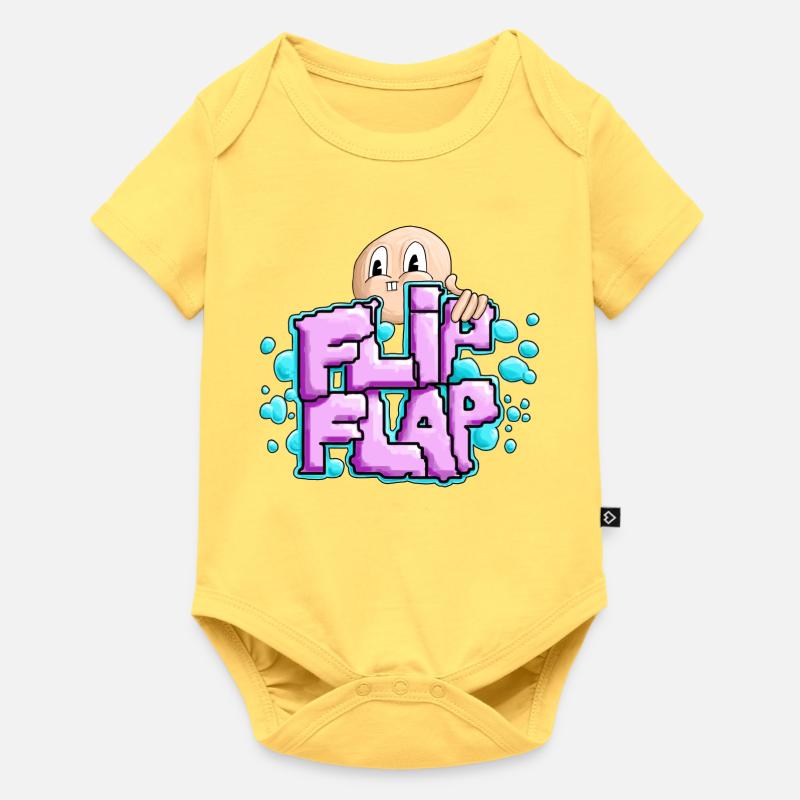 Spaßiger Graffiti-Bubble Flip - Baby Premium Kurzarmbody - Pastellgelb