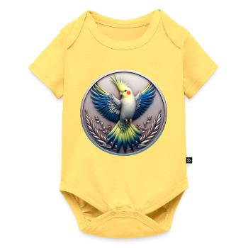 Médaille (02) - Body à manches courtes Premium Bébé - jaune pastel - Devant