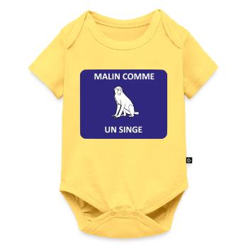 Malin comme un singe - Body à manches courtes Premium Bébé - jaune pastel - Devant