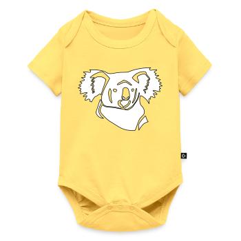 Koala Linienkunst - Baby Premium Kurzarmbody - Pastellgelb - Vorne