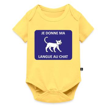 I give my tongue to the cat - Baby Premium short-sleeve bodysuit - sky yellow - Front