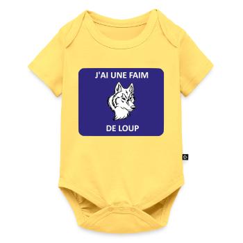 J'ai une faim de loup - Body à manches courtes Premium Bébé - jaune pastel - Devant