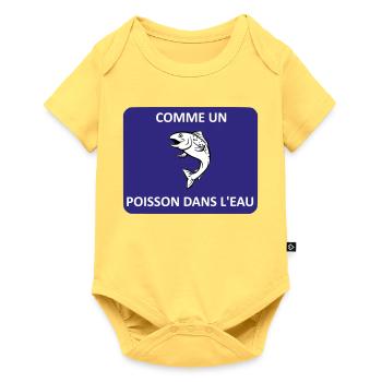 Like a fish in water - Baby Premium short-sleeve bodysuit - sky yellow - Front