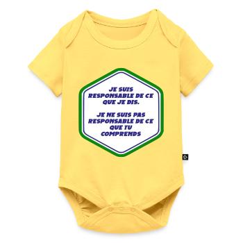 I am responsible for what I say - Baby Premium short-sleeve bodysuit - sky yellow - Front