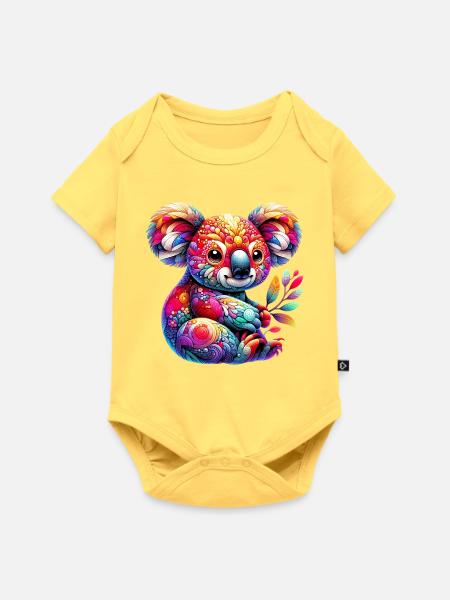 Koala - Baby Premium Kurzarmbody - Pastellgelb