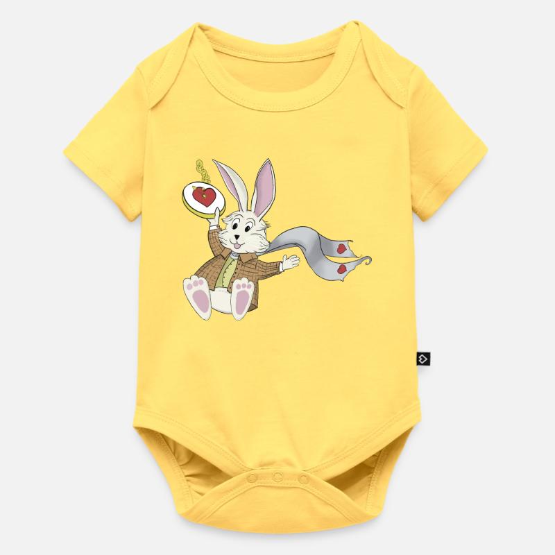 Lapin blanc - Body à manches courtes Premium Bébé - jaune pastel