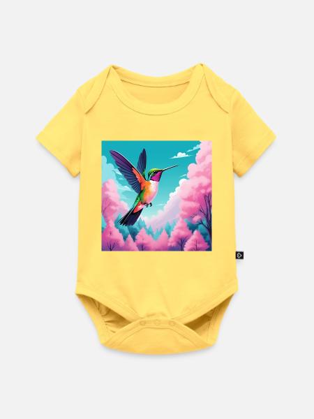 Kolibri - Baby Premium Kurzarmbody - Pastellgelb