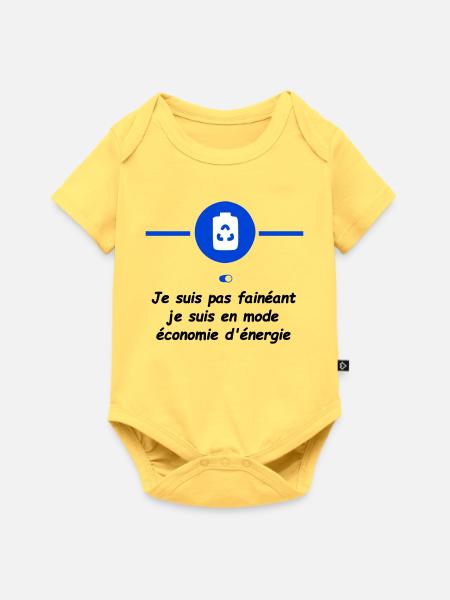 Energiesparmodus - Baby Premium Kurzarmbody - Pastellgelb