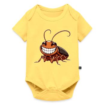 Cute Cockroach Cockroach Comic Cartoon - Baby Premium short-sleeve bodysuit - sky yellow - Front