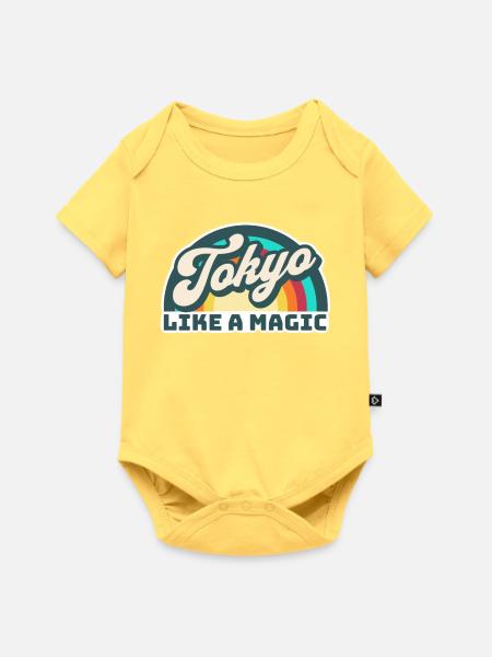 Tokyo City 60s design - Baby Premium Kurzarmbody - Pastellgelb