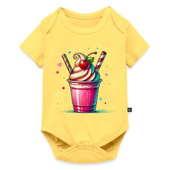Seductive Cherry Dreams: Cherry Milkshake - Baby Premium short-sleeve bodysuit - sky yellow - Front