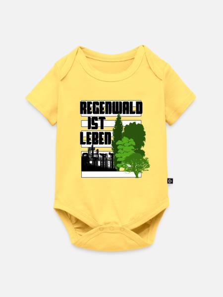 Regenwald ist Leben - Baby Premium Kurzarmbody - Pastellgelb