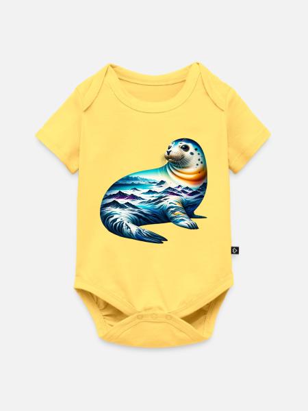 Siegel - Baby Premium Kurzarmbody - Pastellgelb