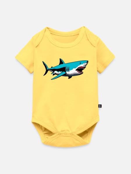 Hai - Baby Premium Kurzarmbody - Pastellgelb