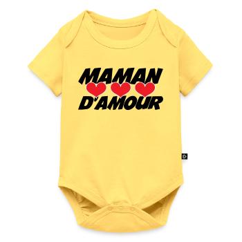 Maman d'Amour - Fête des Mères - Body à manches courtes Premium Bébé - jaune pastel - Devant