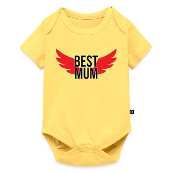 Beste Mama - Muttertag - Baby Premium Kurzarmbody - Pastellgelb - Vorne