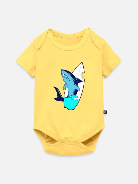 Surfbrett - Baby Premium Kurzarmbody - Pastellgelb