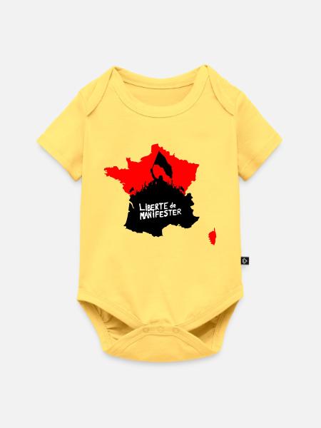 Demonstrationsfreiheit - Baby Premium Kurzarmbody - Pastellgelb