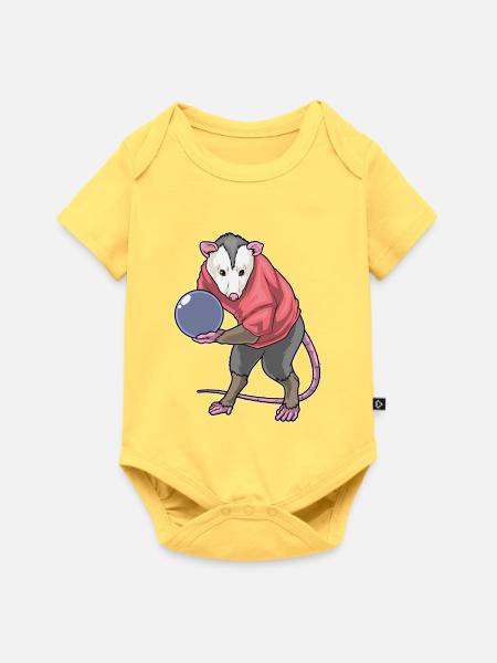 Beutelratte Bowling Bowlingkugel - Baby Premium Kurzarmbody - Pastellgelb