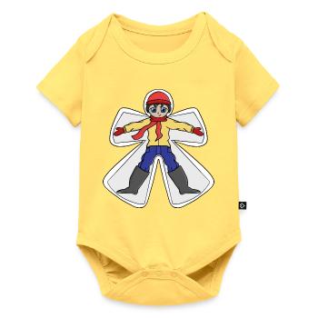 L’hiver est le temps de la neige - Body à manches courtes Premium Bébé - jaune pastel - Devant