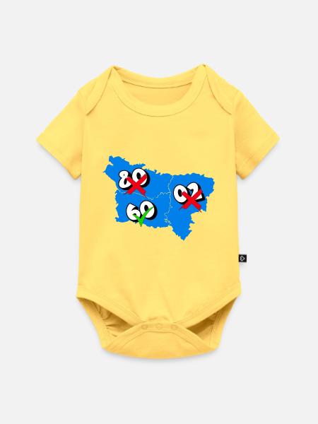 Region Picardie - Baby Premium Kurzarmbody - Pastellgelb