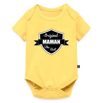 Die beste Mutter - Muttertag - Baby Premium Kurzarmbody - Pastellgelb - Vorne