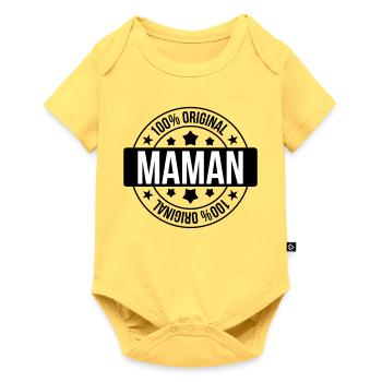 Maman d'Amour - Fête des Mères - Body à manches courtes Premium Bébé - jaune pastel - Devant