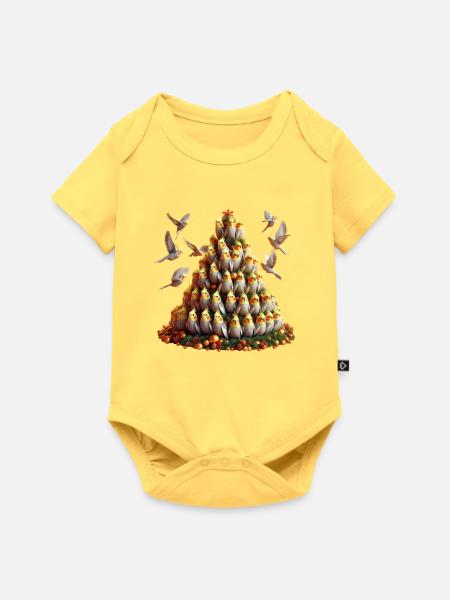 Weihnachtsbaum (02) - Baby Premium Kurzarmbody - Pastellgelb