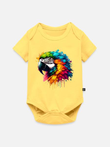 Papagei - Baby Premium Kurzarmbody - Pastellgelb