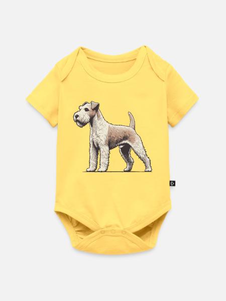 Terrier - Baby Premium Kurzarmbody - Pastellgelb
