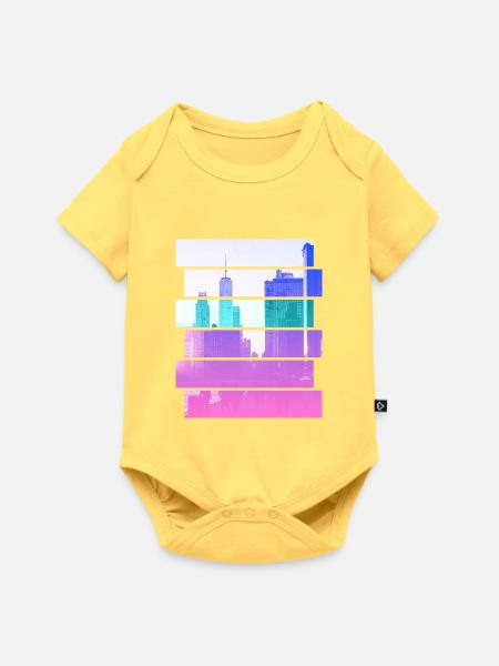 NYC - Baby Premium Kurzarmbody - Pastellgelb