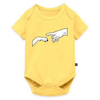 Dog Paw - Give Paw - Baby Premium short-sleeve bodysuit - sky yellow - Front