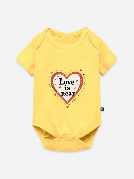 Love is near - Baby Premium Kurzarmbody - Pastellgelb