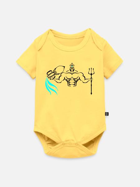 Alpha Aquarius Deluxe - Baby Premium Kurzarmbody - Pastellgelb