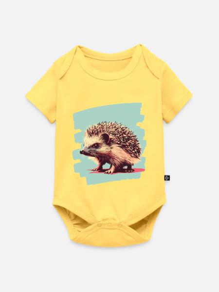 Igel - Baby Premium Kurzarmbody - Pastellgelb