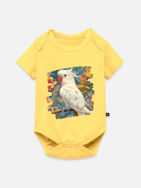 Kakadu - Baby Premium Kurzarmbody - Pastellgelb