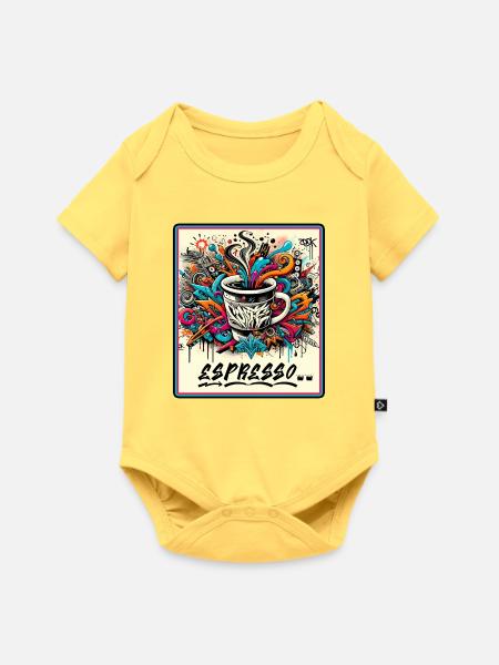 Espresso Graffiti - Baby Premium Kurzarmbody - Pastellgelb