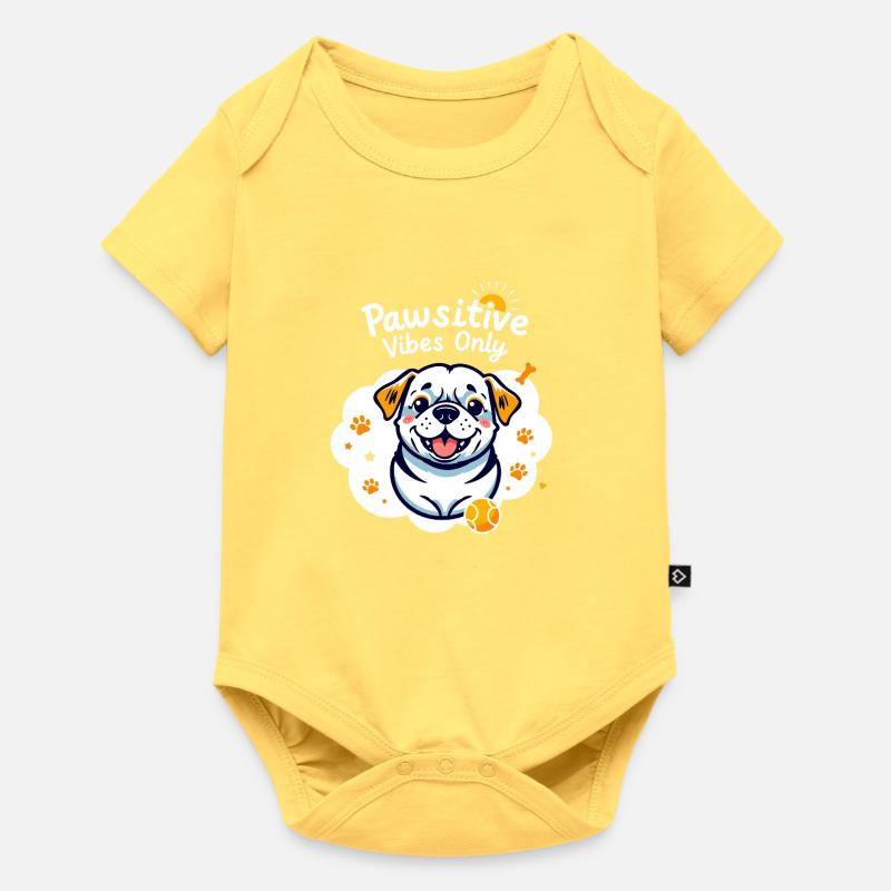 Pawsitive Vibes Only - Body à manches courtes Premium Bébé - jaune pastel