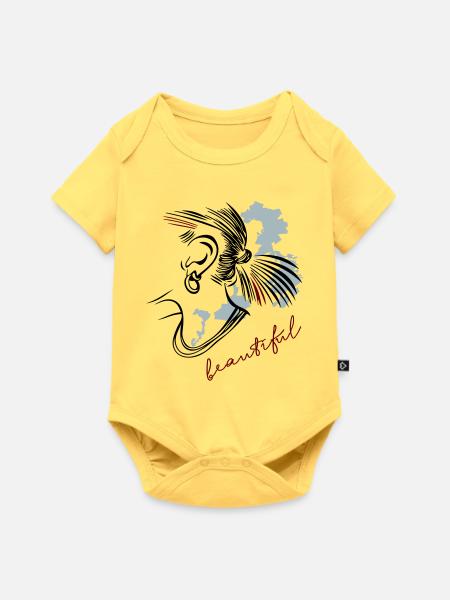 Girl beautiful - Baby Premium Kurzarmbody - Pastellgelb